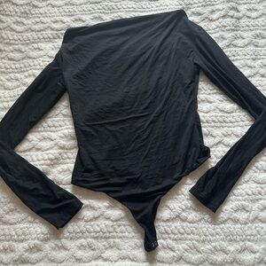 Black Long Sleeve Bodysuit Top - Women's